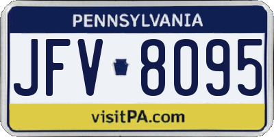 PA license plate JFV8095