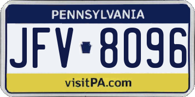 PA license plate JFV8096