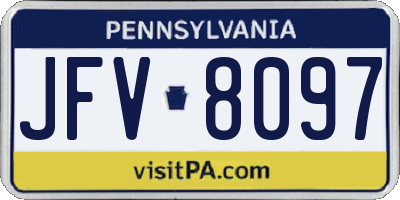 PA license plate JFV8097
