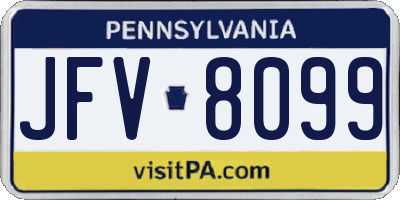 PA license plate JFV8099
