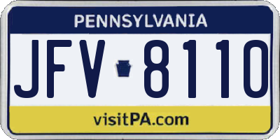 PA license plate JFV8110