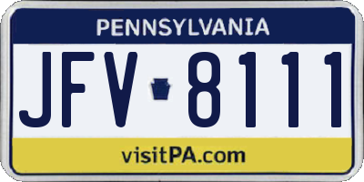 PA license plate JFV8111