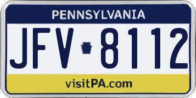 PA license plate JFV8112