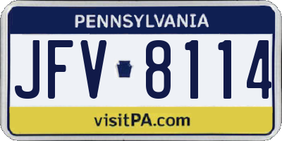 PA license plate JFV8114