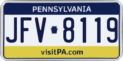 PA license plate JFV8119