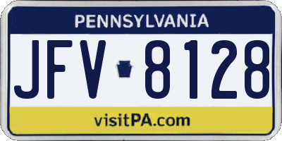 PA license plate JFV8128