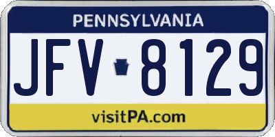 PA license plate JFV8129