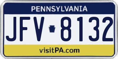 PA license plate JFV8132