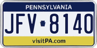 PA license plate JFV8140