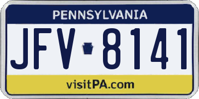 PA license plate JFV8141