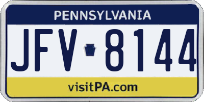 PA license plate JFV8144