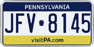 PA license plate JFV8145