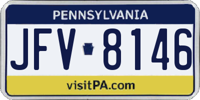 PA license plate JFV8146
