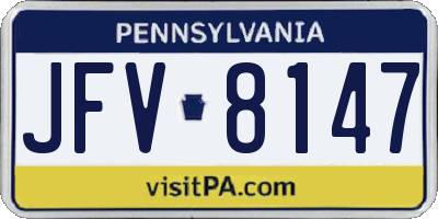 PA license plate JFV8147