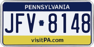 PA license plate JFV8148