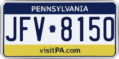 PA license plate JFV8150