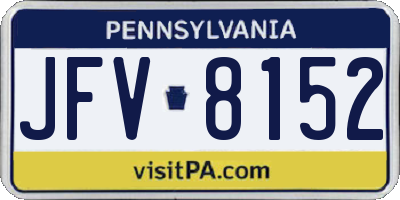 PA license plate JFV8152