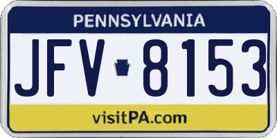 PA license plate JFV8153