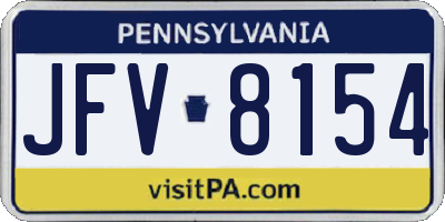 PA license plate JFV8154