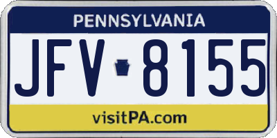 PA license plate JFV8155