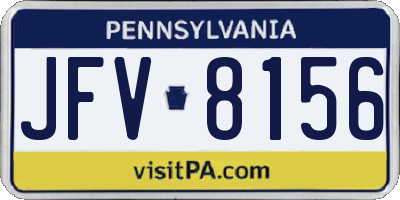 PA license plate JFV8156