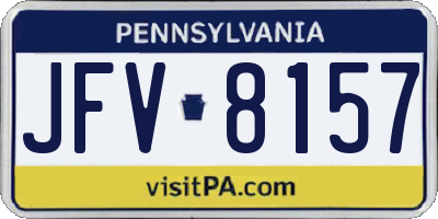 PA license plate JFV8157