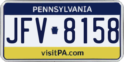 PA license plate JFV8158