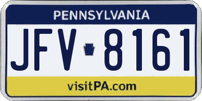 PA license plate JFV8161