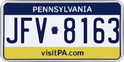 PA license plate JFV8163