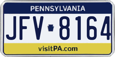 PA license plate JFV8164