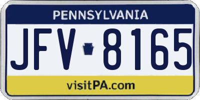 PA license plate JFV8165