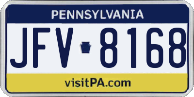 PA license plate JFV8168