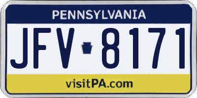 PA license plate JFV8171