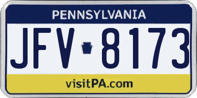 PA license plate JFV8173