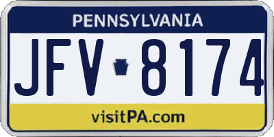PA license plate JFV8174