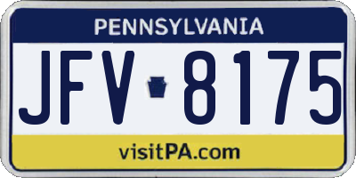PA license plate JFV8175