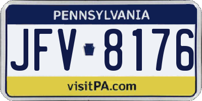 PA license plate JFV8176