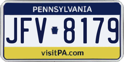 PA license plate JFV8179