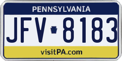 PA license plate JFV8183