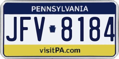 PA license plate JFV8184