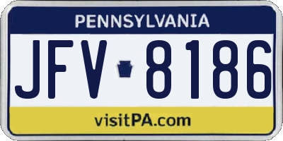 PA license plate JFV8186