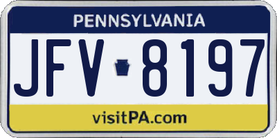 PA license plate JFV8197