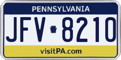 PA license plate JFV8210