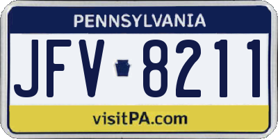 PA license plate JFV8211
