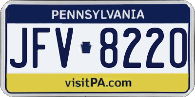 PA license plate JFV8220