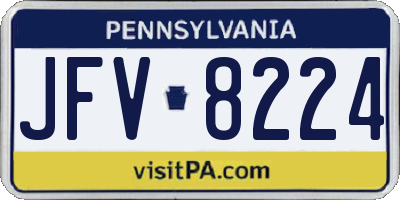 PA license plate JFV8224