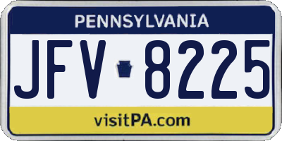 PA license plate JFV8225
