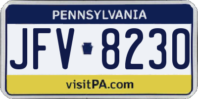 PA license plate JFV8230