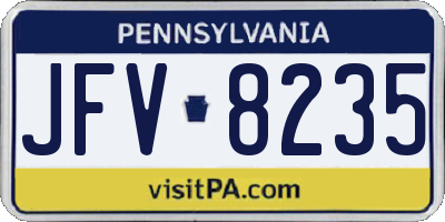 PA license plate JFV8235