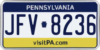 PA license plate JFV8236